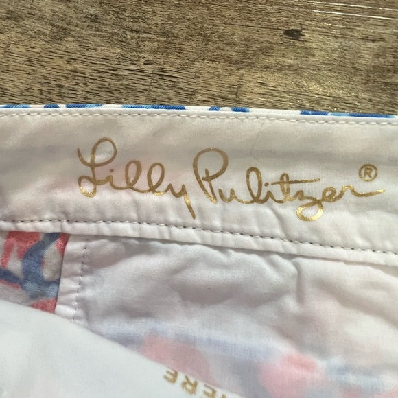 Lilly Pulitzer red white and blue pop pop printed buttercup scalloped shorts - Picture 11 of 13